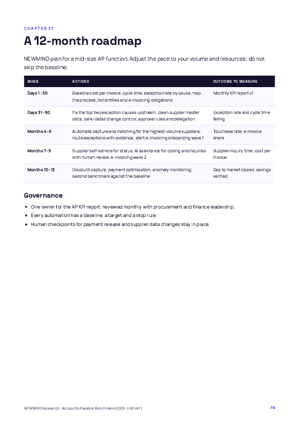 Accounts Payable Cost & Cycle Benchmark 2026, page 74