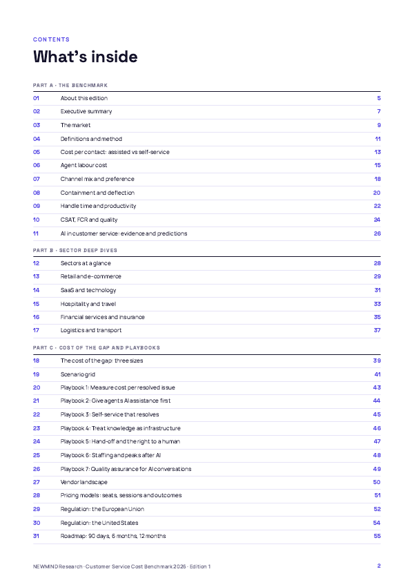 Customer Service Cost-to-Serve Benchmark 2026, page 2