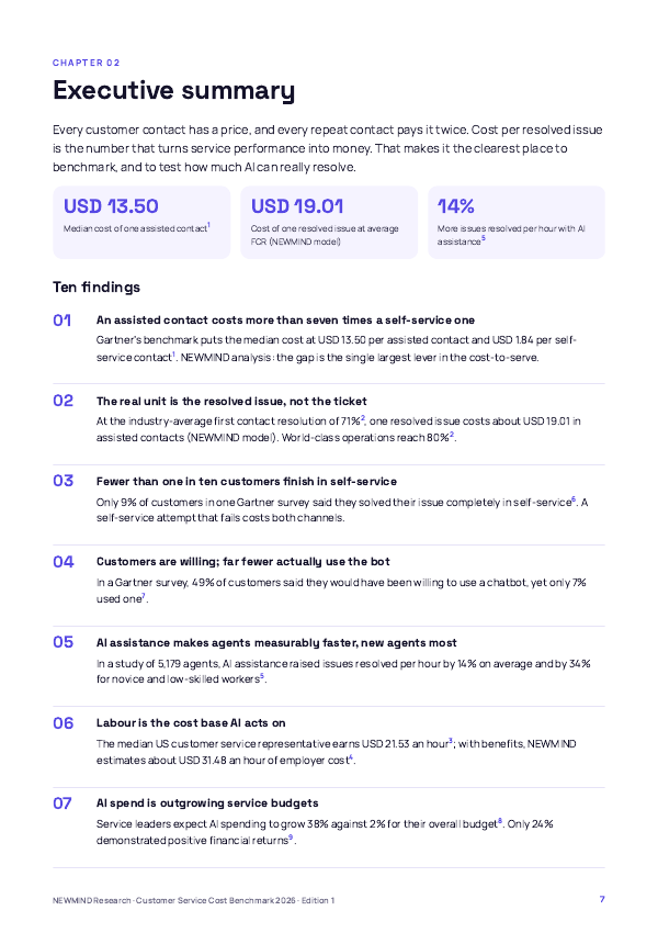 Customer Service Cost-to-Serve Benchmark 2026, page 7