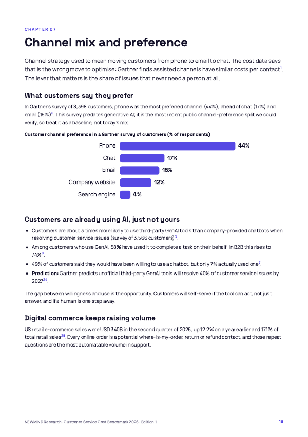 Customer Service Cost-to-Serve Benchmark 2026, page 18