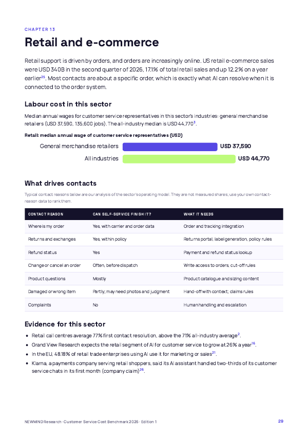Customer Service Cost-to-Serve Benchmark 2026, page 29