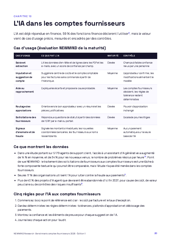 Benchmark 2026 du coût et du cycle des comptes fournisseurs, page 20
