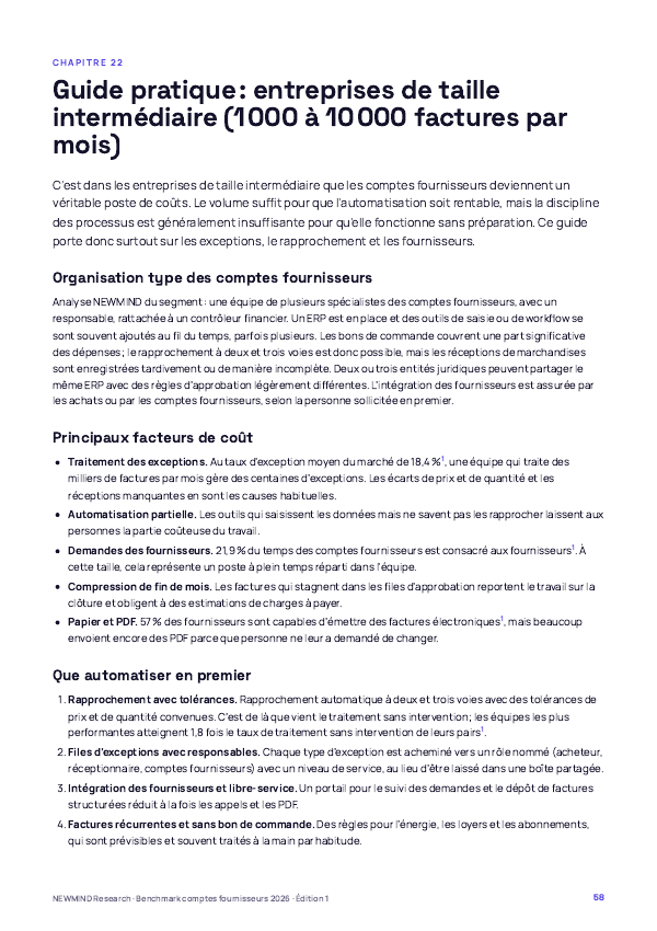 Benchmark 2026 du coût et du cycle des comptes fournisseurs, page 58