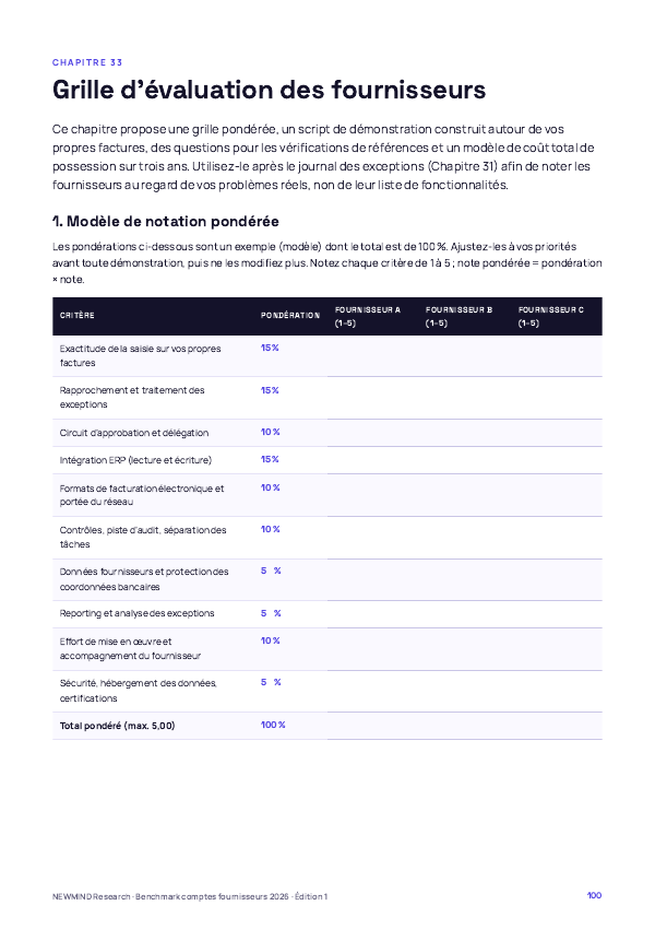 Benchmark 2026 du coût et du cycle des comptes fournisseurs, page 100