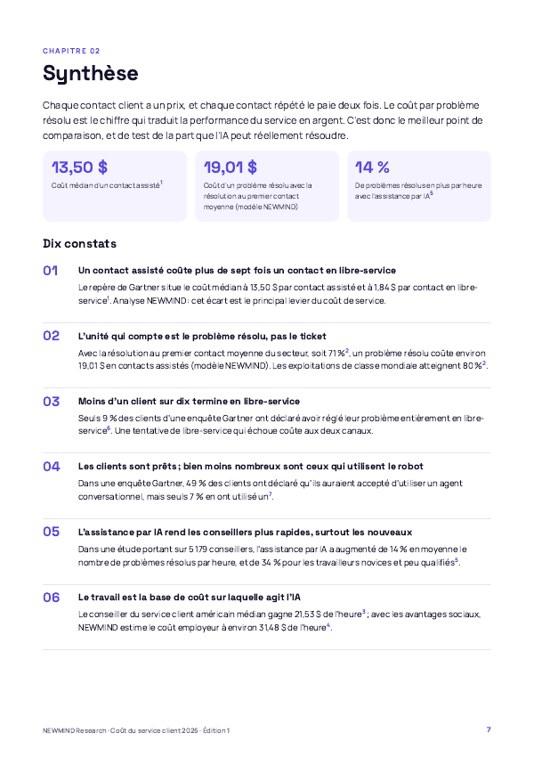Benchmark 2026 du coût du service client, page 7