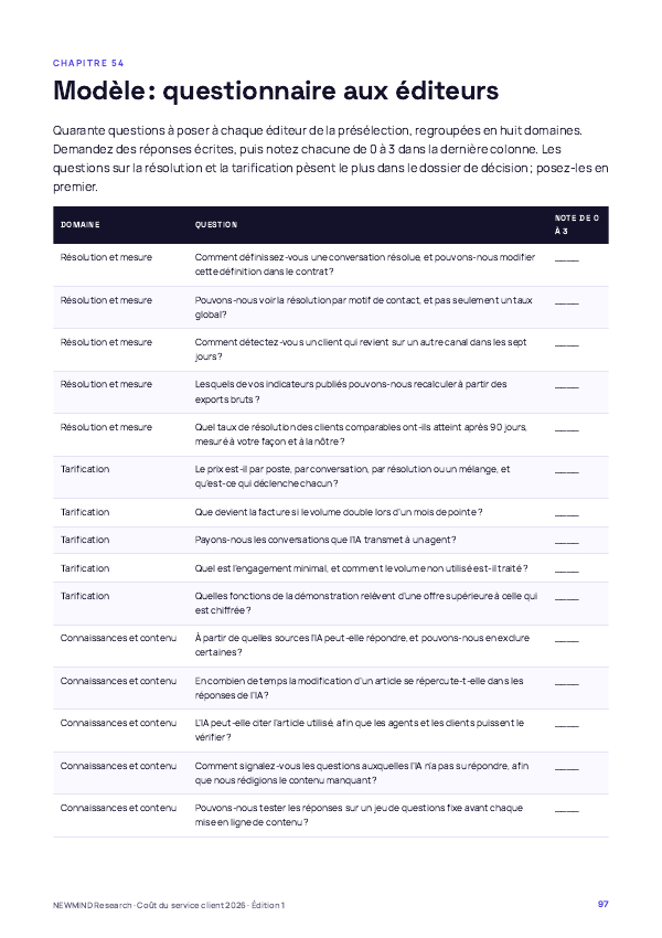 Benchmark 2026 du coût du service client, page 97