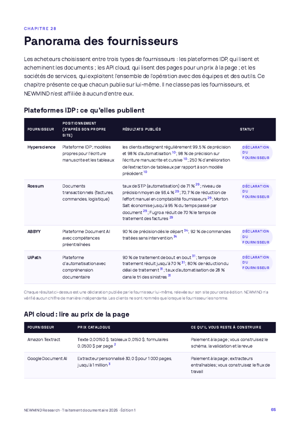 Benchmark 2026 du traitement documentaire et du traitement direct, page 65