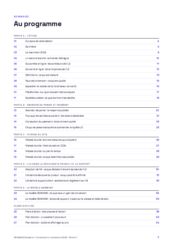 Benchmark 2026 de la conversion e-commerce, page 2