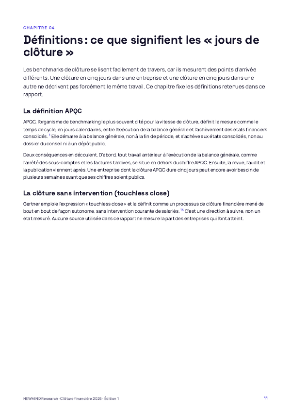 Benchmark 2026 de la clôture financière, page 11