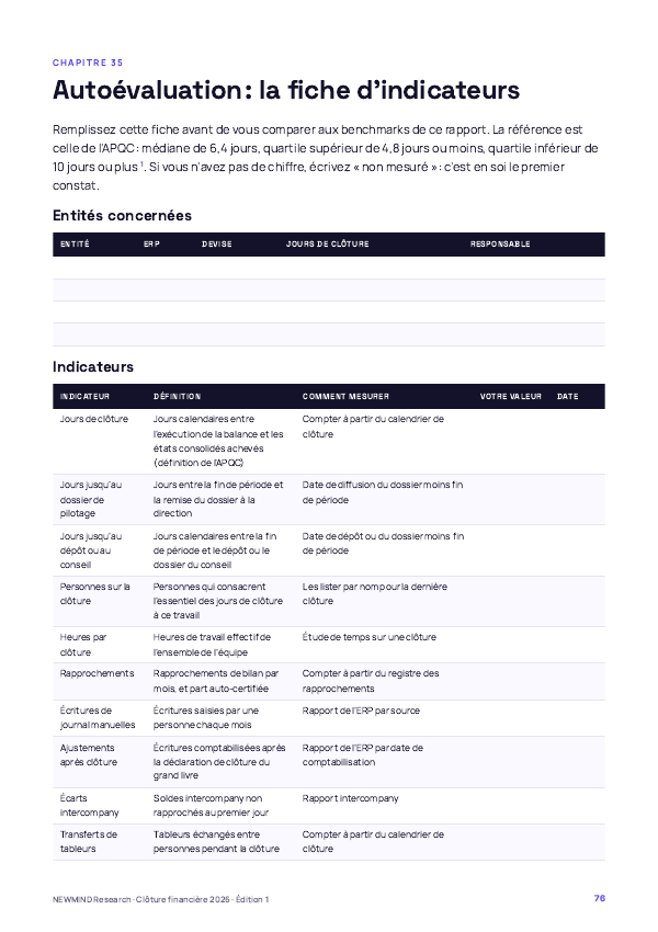 Benchmark 2026 de la clôture financière, page 76