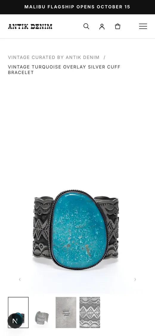 Antik Denim mobile screen