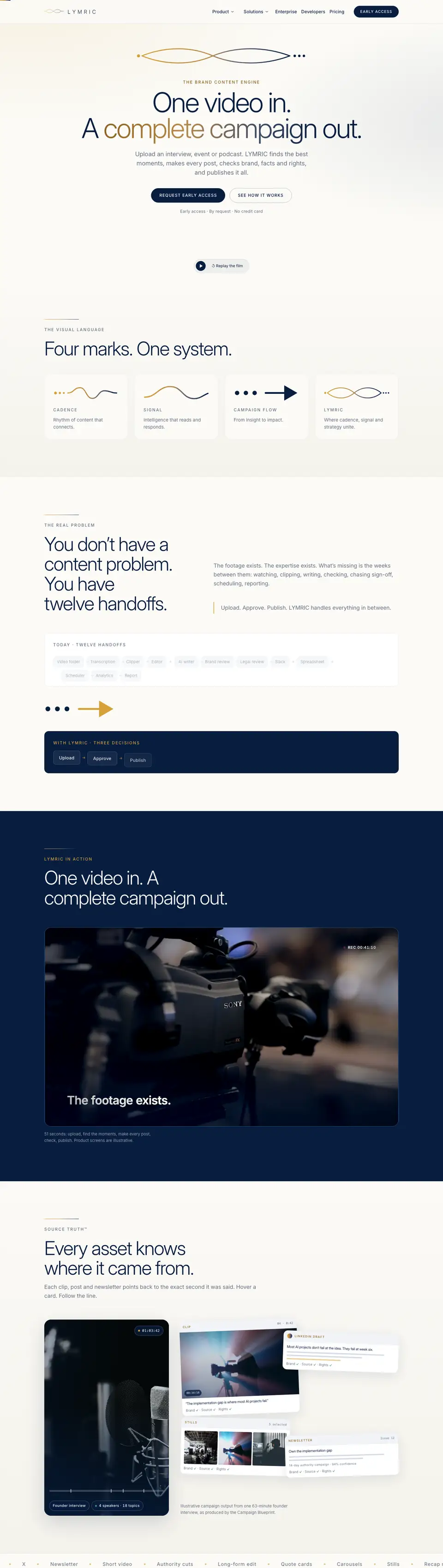 Lymric: full home page